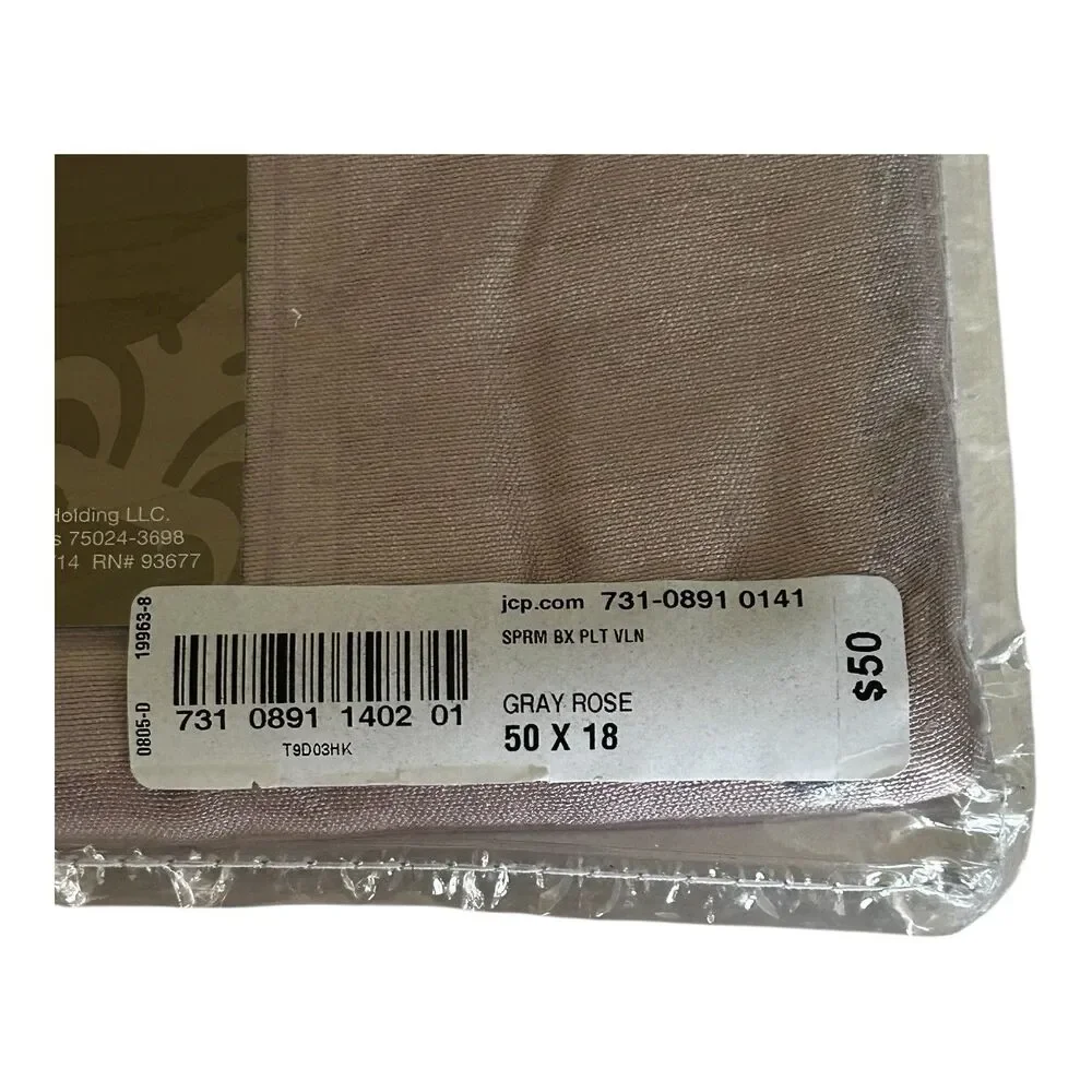 JCP Royal Velvet Supreme Box Pleat Valance Gray Rose 50” x 18” NEW In Package - Picture 6 of 6